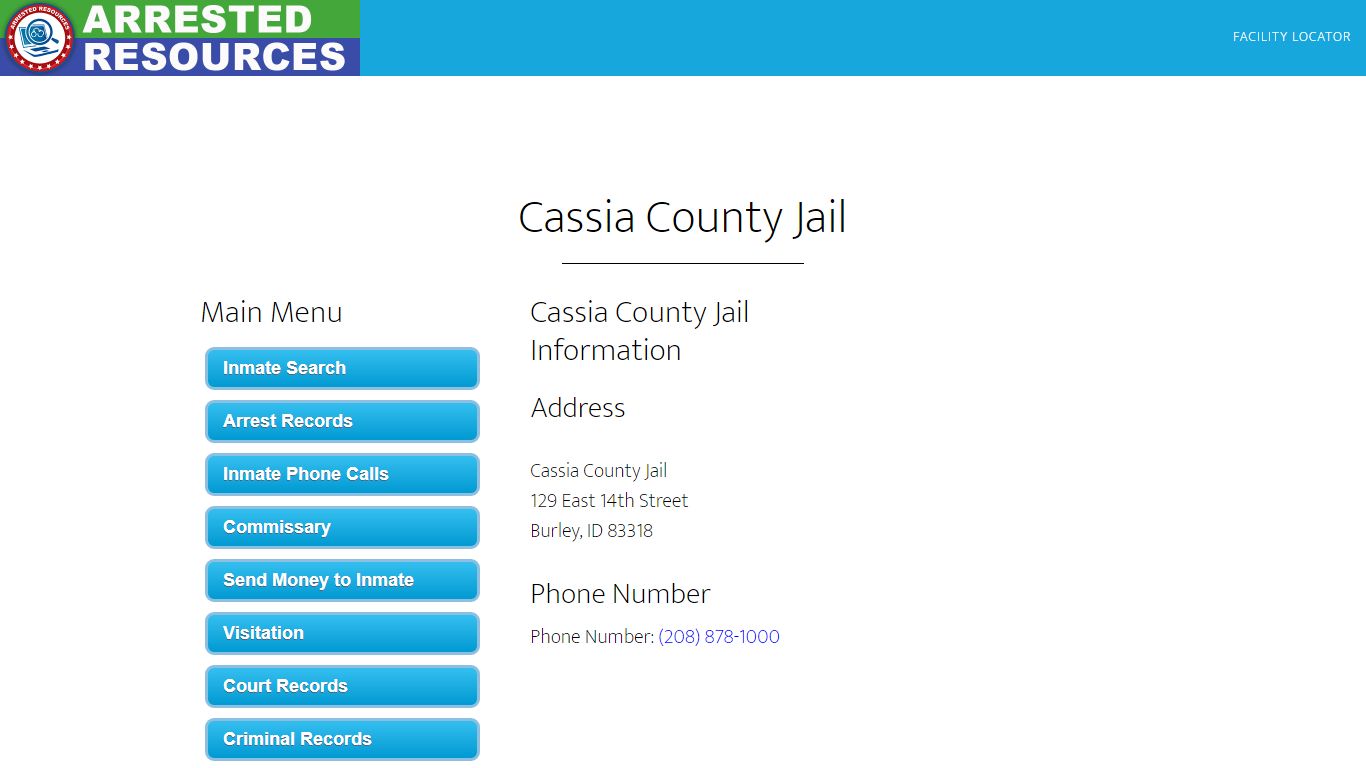 Cassia County Jail - Inmate Search - Burley, ID